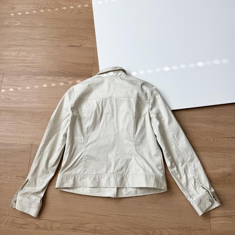 Ann Taylor Women Cream Cotton Blend Button Down Jacket Size Medium Off White - Picture 6 of 6